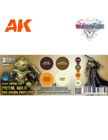 Set non metallic metal gold