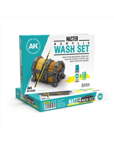 Master Acrylic Wash set – Full Range (18 Colors)