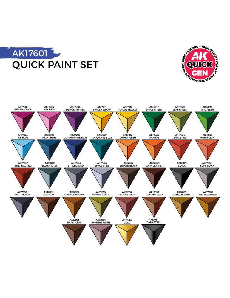 Quick Paint Set – 36 Quick Gen Colors + 2 Pinceles