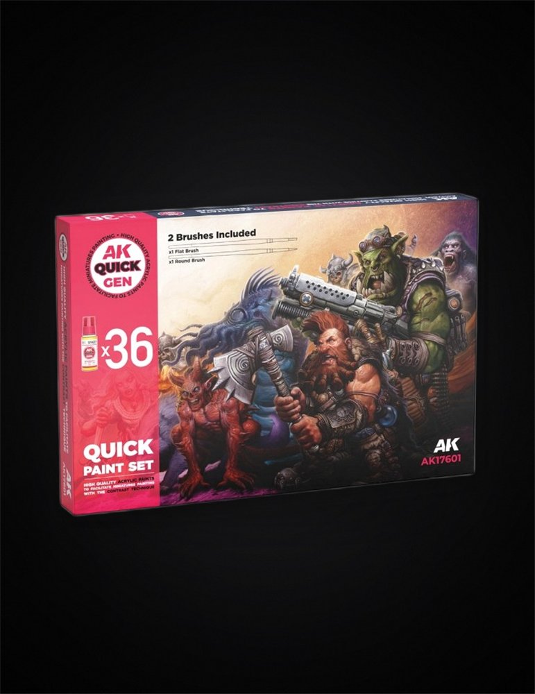 Quick Paint Set – 36 Quick Gen Colors + 2 Pinceles