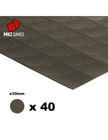 Láminas metálicas adhesivas redondas 25mm (60 recortes)